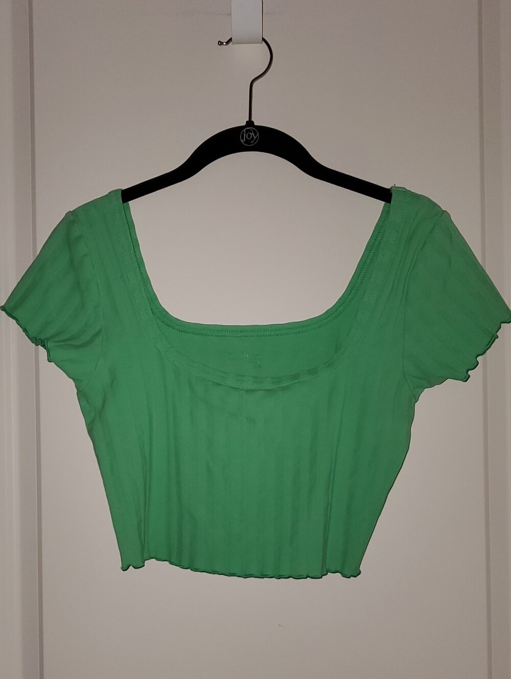 Aerie Offline Medium Green Women's Scoop Neck Short Sleeve Top